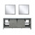 Lexora -  Marsyas 84" Ash Grey Double Vanity - White Quartz Top - White Square Sinks  34" Mirrors - LM342284DHCSM34