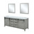 Lexora -  Marsyas 84" Ash Grey Double Vanity - White Quartz Top - White Square Sinks  34" Mirrors - LM342284DHCSM34