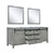 Lexora -  Marsyas 84" Ash Grey Double Vanity - no Top  34" Mirrors - LM342284DH00M34