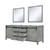 Lexora -  Marsyas 84" Ash Grey Double Vanity - no Top  34" Mirrors - LM342284DH00M34