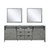 Lexora -  Marsyas 84" Ash Grey Double Vanity - no Top  34" Mirrors - LM342284DH00M34