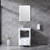 Lexora -  Volez 24" White Single Vanity - Integrated Top - White Integrated Square Sink  22" Mirror - LV341824SAESM22