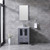 Lexora -  Volez 24" Dark Grey Single Vanity - Integrated Top - White Integrated Square Sink  22" Mirror w/ Faucet - LV341824SBESM22F