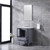 Lexora -  Volez 24" Dark Grey Single Vanity - Integrated Top - White Integrated Square Sink  22" Mirror - LV341824SBESM22