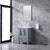 Lexora -  Volez 24" Dark Grey Single Vanity - Integrated Top - White Integrated Square Sink  22" Mirror - LV341824SBESM22