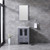 Lexora -  Volez 24" Dark Grey Single Vanity - Integrated Top - White Integrated Square Sink  22" Mirror - LV341824SBESM22