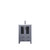 Lexora -  Volez 24" Dark Grey Single Vanity - Integrated Top - White Integrated Square Sink  no Mirror - LV341824SBES000
