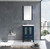 Lexora -  Volez 24" Navy Blue Single Vanity - Integrated Top - White Integrated Square Sink  22" Mirror w/ Faucet - LV341824SEESM22F