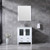 Lexora -  Volez 30" White Single Vanity - Integrated Top - White Integrated Square Sink  28" Mirror w/ Faucet - LV341830SAESM28F