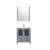 Lexora -  Volez 30" Dark Grey Single Vanity - Integrated Top - White Integrated Square Sink  28" Mirror w/ Faucet - LV341830SBESM28F