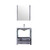 Lexora -  Volez 30" Dark Grey Single Vanity - Integrated Top - White Integrated Square Sink  28" Mirror w/ Faucet - LV341830SBESM28F