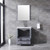 Lexora -  Volez 30" Dark Grey Single Vanity - Integrated Top - White Integrated Square Sink  28" Mirror w/ Faucet - LV341830SBESM28F