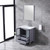 Lexora -  Volez 30" Dark Grey Single Vanity - Integrated Top - White Integrated Square Sink  28" Mirror w/ Faucet - LV341830SBESM28F