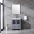 Lexora -  Volez 30" Dark Grey Single Vanity - Integrated Top - White Integrated Square Sink  28" Mirror - LV341830SBESM28