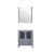 Lexora -  Volez 30" Dark Grey Single Vanity - Integrated Top - White Integrated Square Sink  28" Mirror - LV341830SBESM28