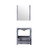 Lexora -  Volez 30" Dark Grey Single Vanity - Integrated Top - White Integrated Square Sink  28" Mirror - LV341830SBESM28