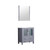 Lexora -  Volez 30" Dark Grey Single Vanity - Integrated Top - White Integrated Square Sink  28" Mirror - LV341830SBESM28