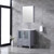 Lexora -  Volez 30" Dark Grey Single Vanity - Integrated Top - White Integrated Square Sink  28" Mirror - LV341830SBESM28