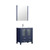 Lexora -  Volez 30" Navy Blue Single Vanity - Integrated Top - White Integrated Square Sink  28" Mirror w/ Faucet - LV341830SEESM28F