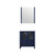 Lexora -  Volez 30" Navy Blue Single Vanity - Integrated Top - White Integrated Square Sink  28" Mirror - LV341830SEESM28