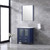 Lexora -  Volez 30" Navy Blue Single Vanity - Integrated Top - White Integrated Square Sink  28" Mirror - LV341830SEESM28