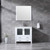 Lexora -  Volez 36" White Single Vanity - Integrated Top - White Integrated Square Sink  34" Mirror w/ Faucet - LV341836SAESM34F