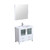 Lexora -  Volez 36" White Single Vanity - Integrated Top - White Integrated Square Sink  34" Mirror w/ Faucet - LV341836SAESM34F