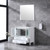Lexora -  Volez 36" White Single Vanity - Integrated Top - White Integrated Square Sink  34" Mirror w/ Faucet - LV341836SAESM34F