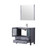 Lexora -  Volez 36" Dark Grey Single Vanity - Integrated Top - White Integrated Square Sink  34" Mirror w/ Faucet - LV341836SBESM34F