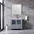 Lexora -  Volez 36" Dark Grey Single Vanity - Integrated Top - White Integrated Square Sink  34" Mirror - LV341836SBESM34