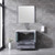 Lexora -  Volez 36" Dark Grey Single Vanity - Integrated Top - White Integrated Square Sink  34" Mirror - LV341836SBESM34