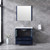 Lexora -  Volez 36" Navy Blue Single Vanity - Integrated Top - White Integrated Square Sink  34" Mirror - LV341836SEESM34