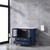 Lexora -  Volez 36" Navy Blue Single Vanity - Integrated Top - White Integrated Square Sink  no Mirror - LV341836SEES000