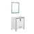 Lexora -  Ziva 30" White Single Vanity - Cultured Marble Top - White Square Sink  28" Mirror - LZV352230SAJSM28