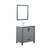 Lexora -  Ziva 30" Dark Grey Single Vanity - Cultured Marble Top - White Square Sink  28" Mirror w/ Faucet - LZV352230SBJSM28F