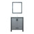 Lexora -  Ziva 30" Dark Grey Single Vanity - Cultured Marble Top - White Square Sink  28" Mirror w/ Faucet - LZV352230SBJSM28F