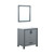 Lexora -  Ziva 30" Dark Grey Single Vanity - Cultured Marble Top - White Square Sink  28" Mirror - LZV352230SBJSM28