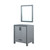 Lexora -  Ziva 30" Dark Grey Single Vanity - no Top  28" Mirror - LZV352230SB00M28