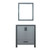 Lexora -  Ziva 30" Dark Grey Single Vanity - no Top  28" Mirror - LZV352230SB00M28