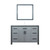 Lexora -  Ziva 48" Dark Grey Single Vanity - Cultured Marble Top - White Square Sink  34" Mirror w/ Faucet - LZV352248SBJSM34F