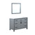 Lexora -  Ziva 48" Dark Grey Single Vanity - Cultured Marble Top - White Square Sink  34" Mirror - LZV352248SBJSM34