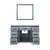 Lexora -  Ziva 48" Dark Grey Single Vanity - Cultured Marble Top - White Square Sink  34" Mirror - LZV352248SBJSM34