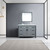 Lexora -  Ziva 48" Dark Grey Single Vanity - Cultured Marble Top - White Square Sink  34" Mirror - LZV352248SBJSM34