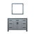 Lexora -  Ziva 48" Dark Grey Single Vanity - Cultured Marble Top - White Square Sink  34" Mirror - LZV352248SBJSM34