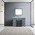 Lexora -  Ziva 48" Dark Grey Single Vanity - Cultured Marble Top - White Square Sink  34" Mirror - LZV352248SBJSM34