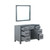 Lexora -  Ziva 48" Dark Grey Single Vanity - no Top  34" Mirror - LZV352248SB00M34