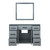 Lexora -  Ziva 48" Dark Grey Single Vanity - no Top  34" Mirror - LZV352248SB00M34