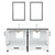 Lexora -  Ziva 60" White Double Vanity - Cultured Marble Top - White Square Sink  22" Mirrors w/ Faucet - LZV352260SAJSM22F