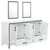 Lexora -  Ziva 60" White Double Vanity - no Top  22" Mirrors - LZV352260SA00M22