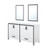 Lexora -  Ziva 60" White Double Vanity - no Top  22" Mirrors - LZV352260SA00M22